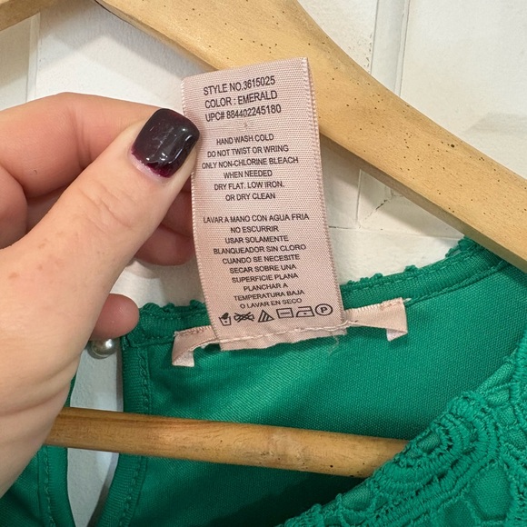 Philosophy Lace Top Kelly Green Size XXL Short Sleeve Romantic‎ Coquette Festive - Picture 9 of 12